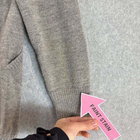 Eileen Fisher Women's Medium Gray‎ Cardigan Sweater Baby Alpaca Wool Open Front - Picture 13 of 16